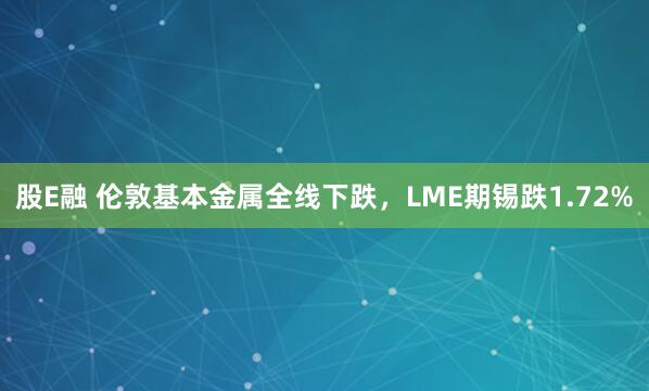股E融 伦敦基本金属全线下跌，LME期锡跌1.72%